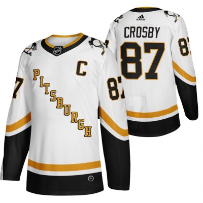 Pittsburgh Pittsburgh Penguins #87 Sidney Crosby White Men's Adidas 202021 Reverse Retro Alternate NHL Jersey